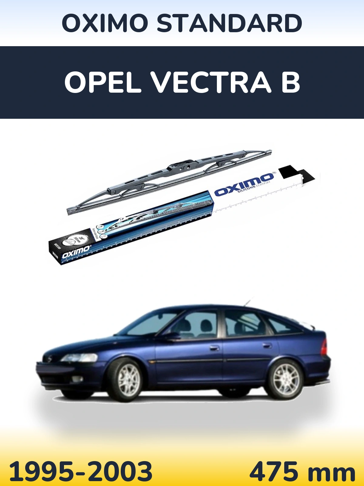 Rear wiper blade Oximo Standard 475 mm for Opel Vectra B 1995-2003