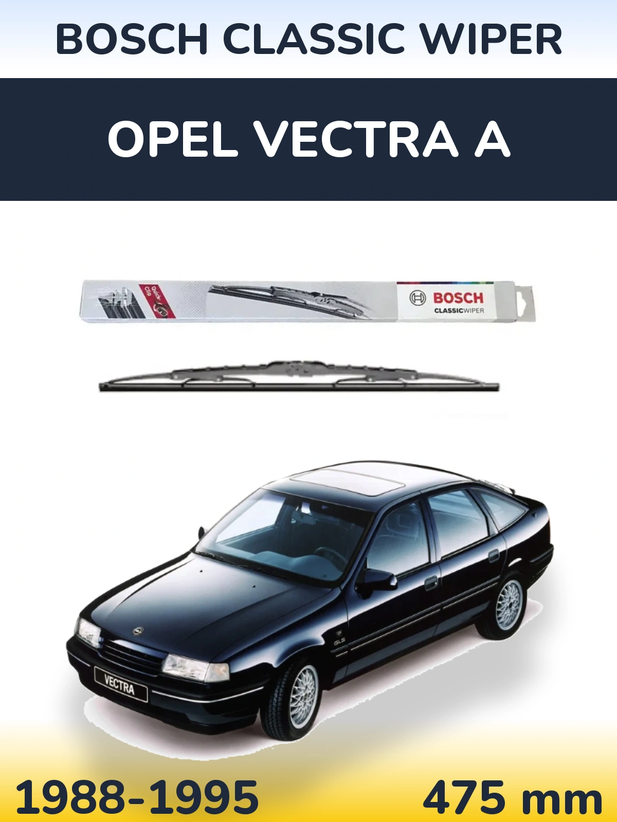 Задний дворник BOSCH Classic Wiper 475 мм для Opel Vectra A 1988-1995