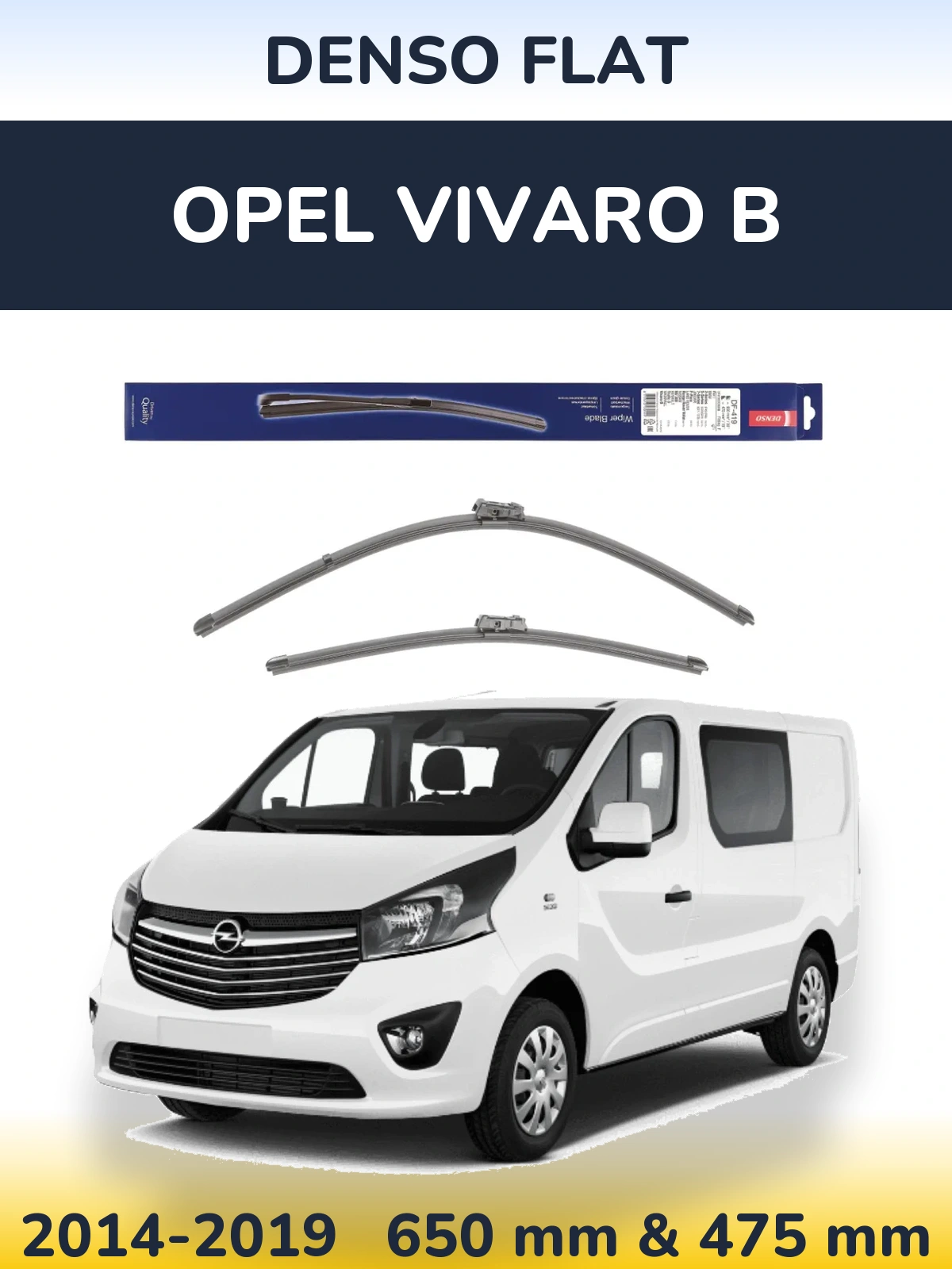 Komplet przednich wycieraczek Denso Flat 650 & 475 mm do Opel Vivaro B 2014-2019