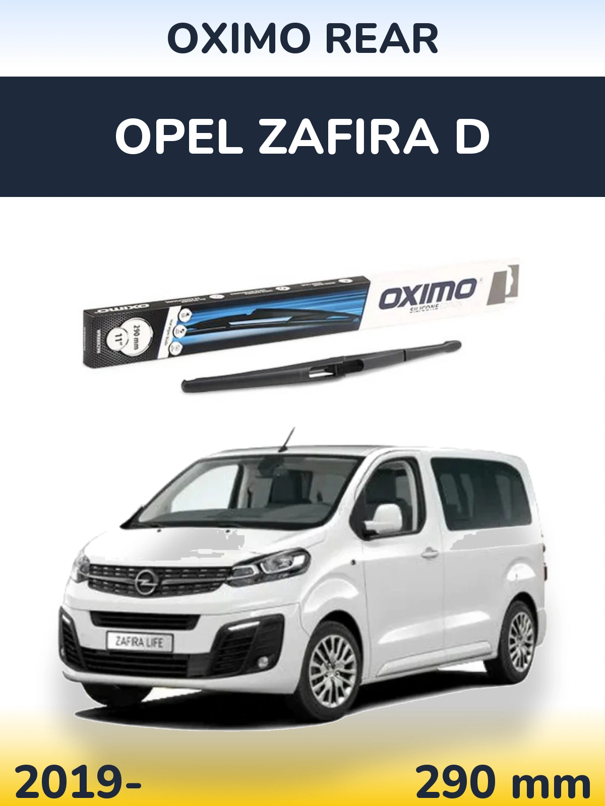 Rear wiper blade Oximo Rear 290 mm for Opel Zafira D 2019-2026