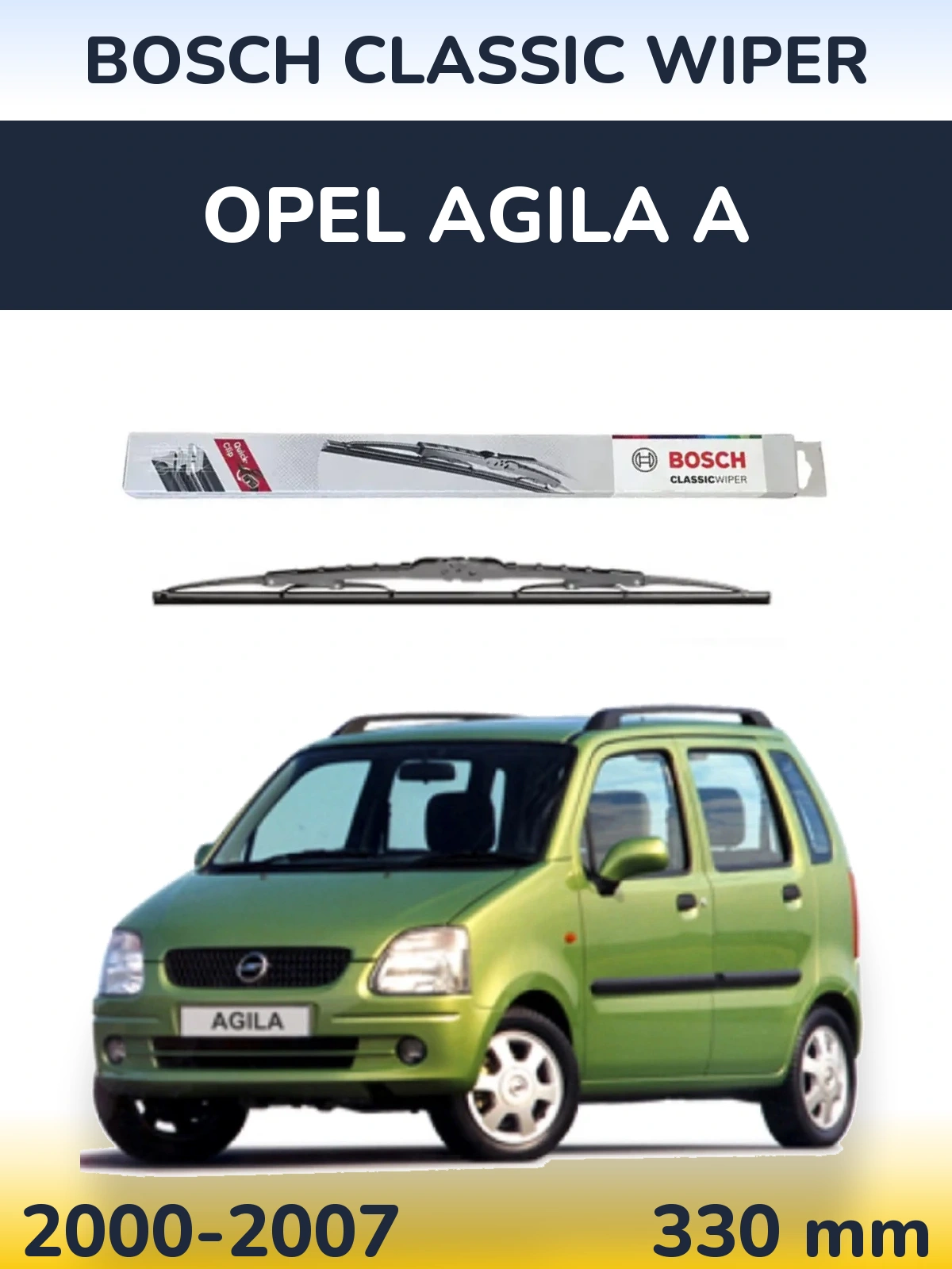 Tylna wycieraczka BOSCH Classic Wiper 340 mm do Opel Agila A 2000-2007