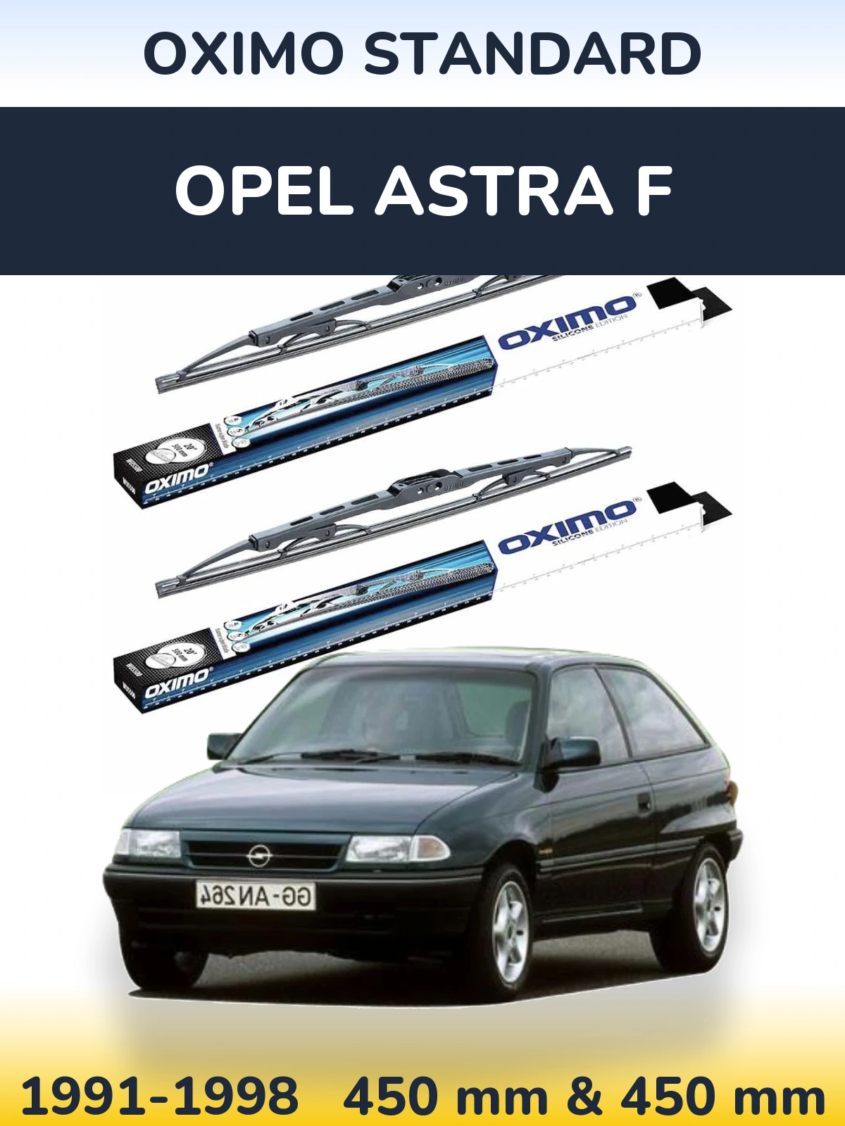 Komplet przednich wycieraczek Oximo Standard 450 & 450 mm do Opel Astra F 1991-1998