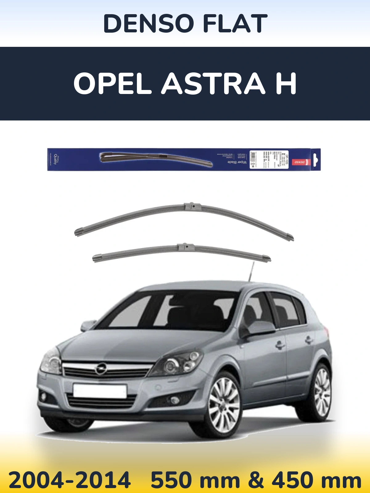 Komplet przednich wycieraczek Denso Flat 550 & 450 mm do Opel Astra H 2004-2014