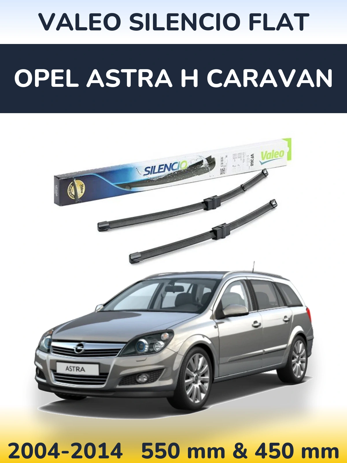 Комплект передних дворников Valeo Silencio Flat 550 & 450 мм для Opel Astra H Caravan 2004-2014