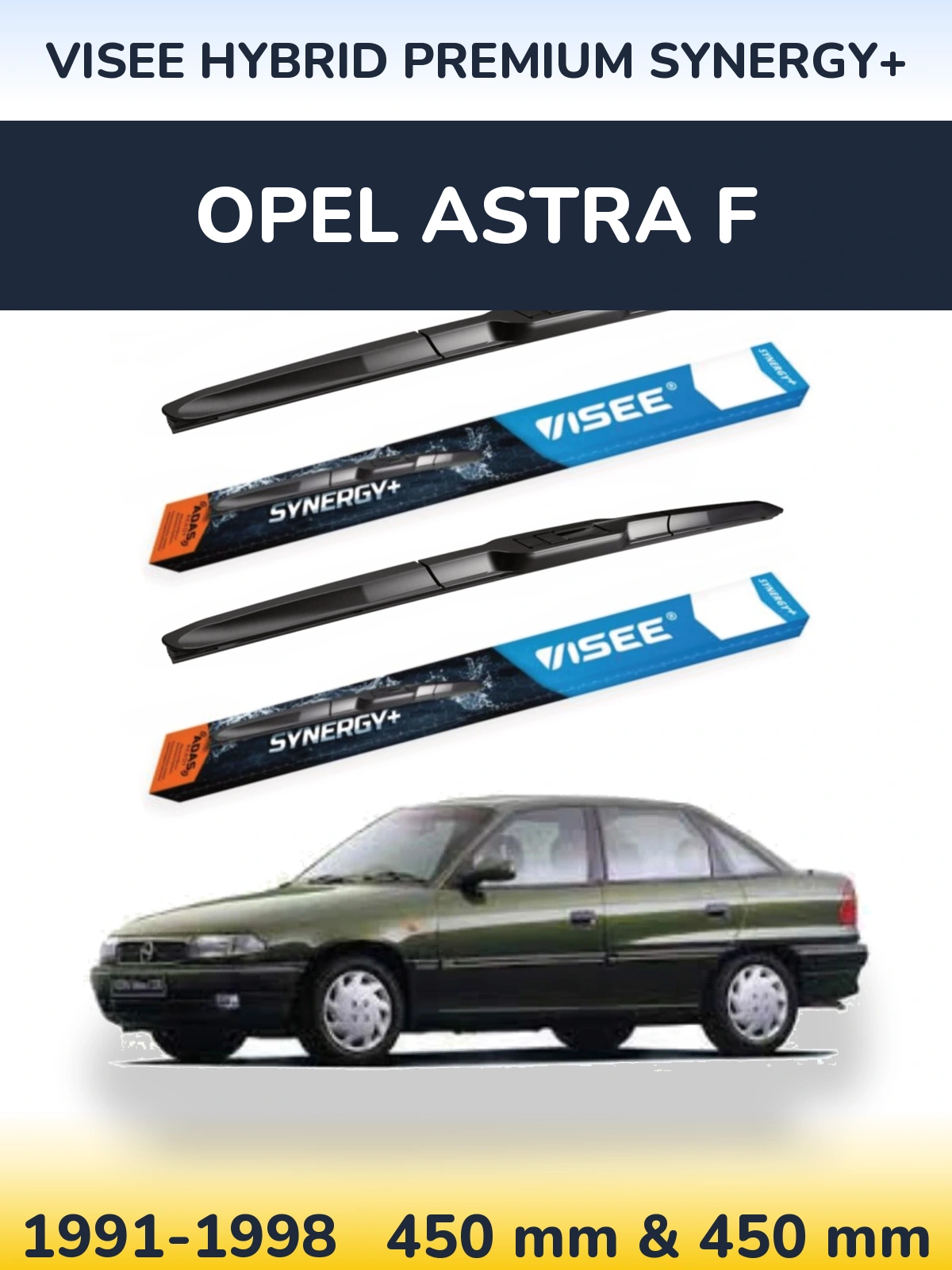 Komplet przednich wycieraczek VISEE HYBRID PREMIUM SYNERGY+ 450 & 450 mm do Opel Astra F 1991-1998
