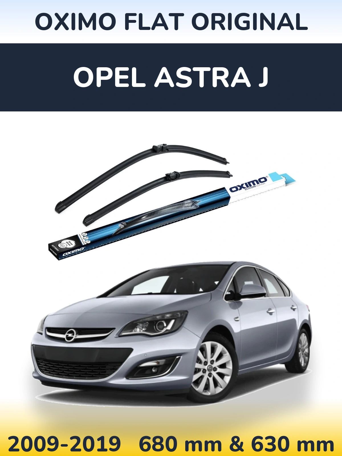 Комплект передних дворников Oximo Flat Original 680 & 630 мм для Opel Astra J 2009-2019