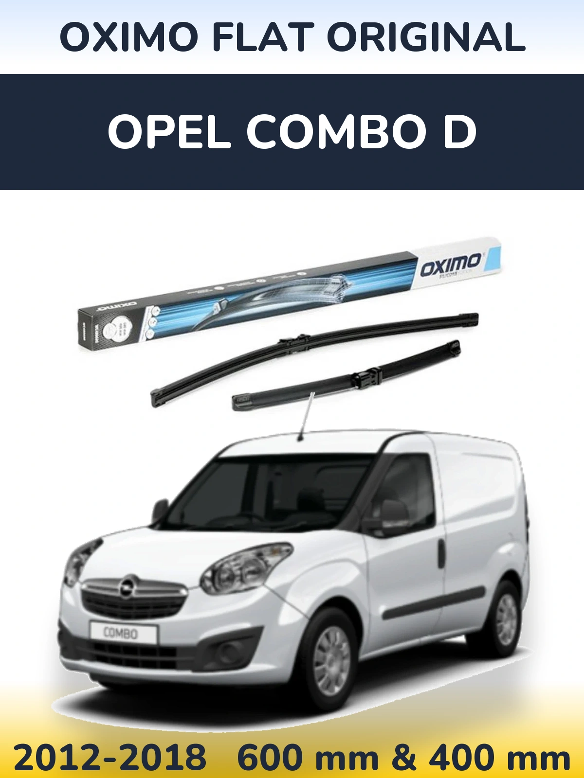 Komplet przednich wycieraczek Oximo Flat Original 600 & 400 mm do Opel Combo D 2012-2018
