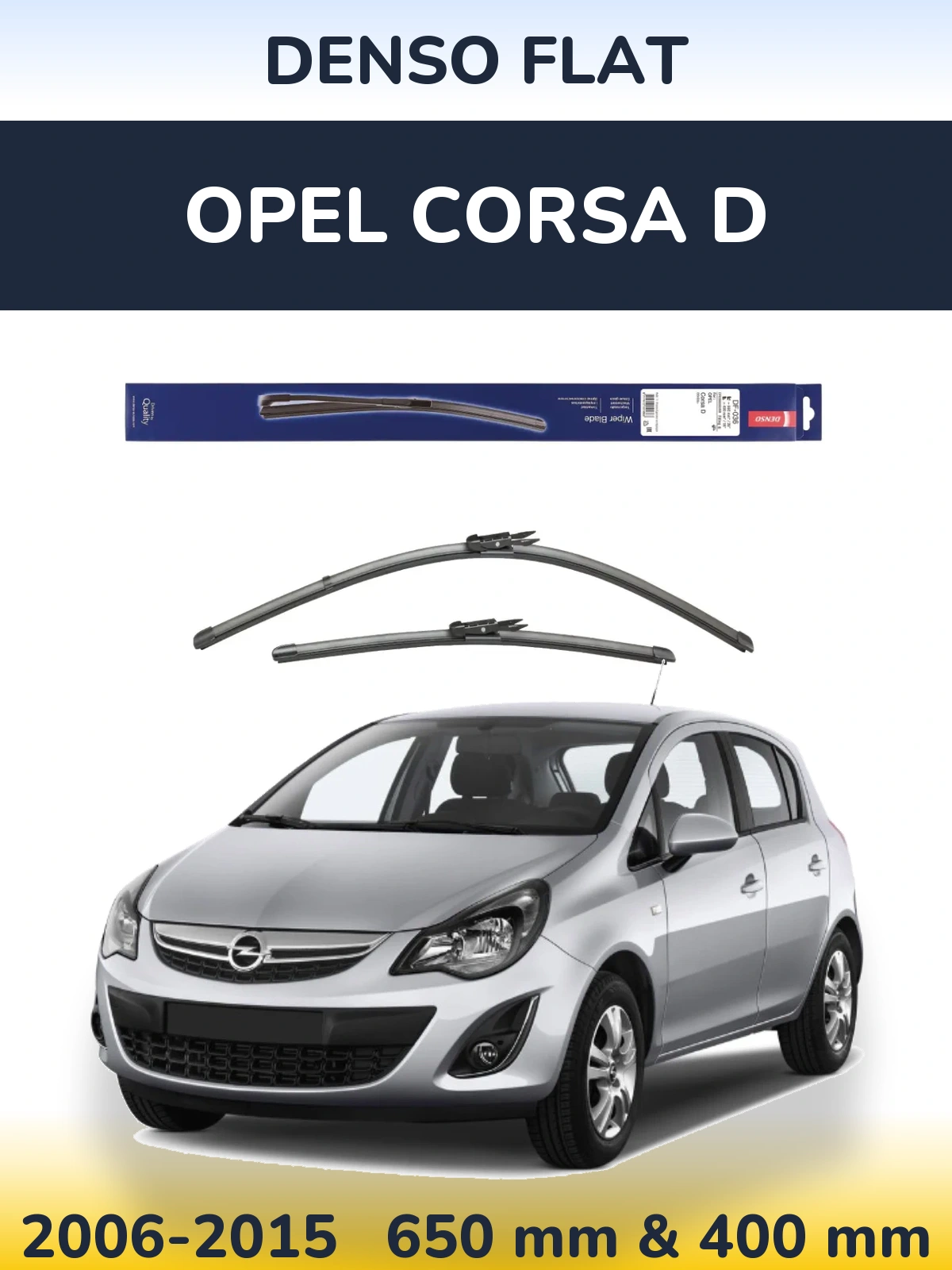 Komplet przednich wycieraczek Denso Flat 650 & 400 mm do Opel Corsa D 2006-2015