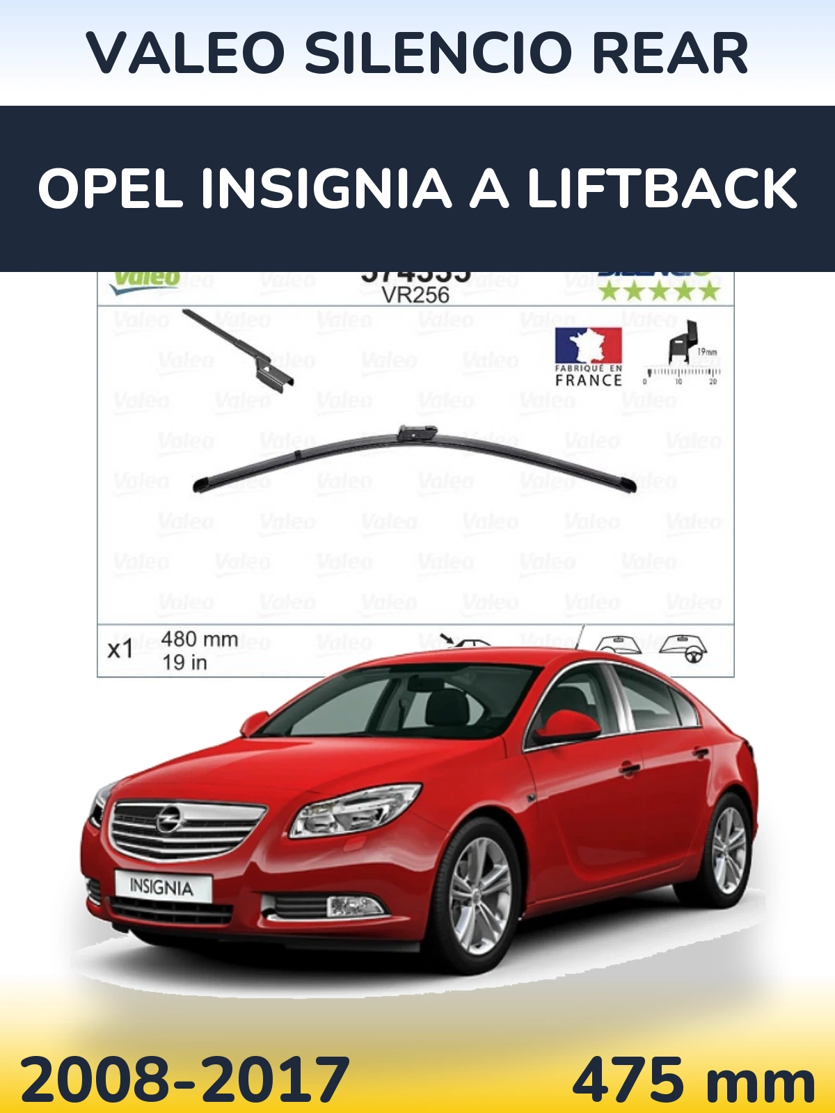 Tylna wycieraczka Valeo Silencio Rear 475 mm do Opel Insignia A liftback 2008-2017