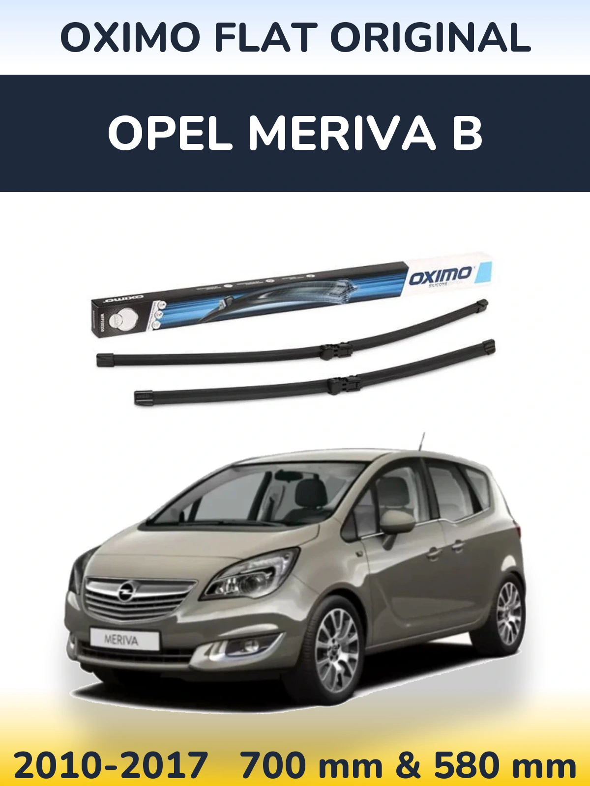 Комплект передних дворников Oximo Flat Original 700 & 580 мм для Opel Meriva B 2010-2017