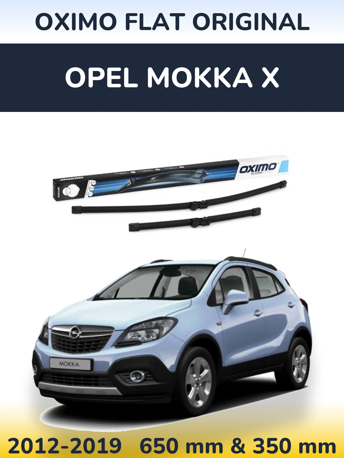 Комплект передних дворников Oximo Flat Original 650 & 350 мм для Opel Mokka X 2012-2019