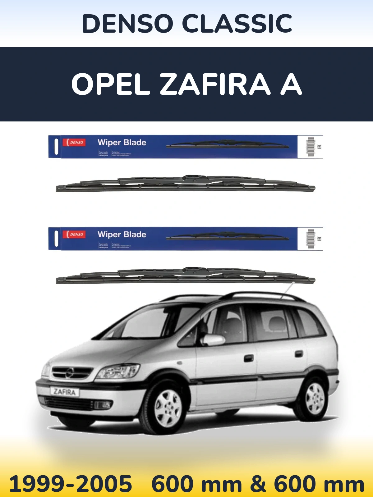 Komplet przednich wycieraczek Denso Classic 600 & 600 mm do Opel Zafira A 1999-2005