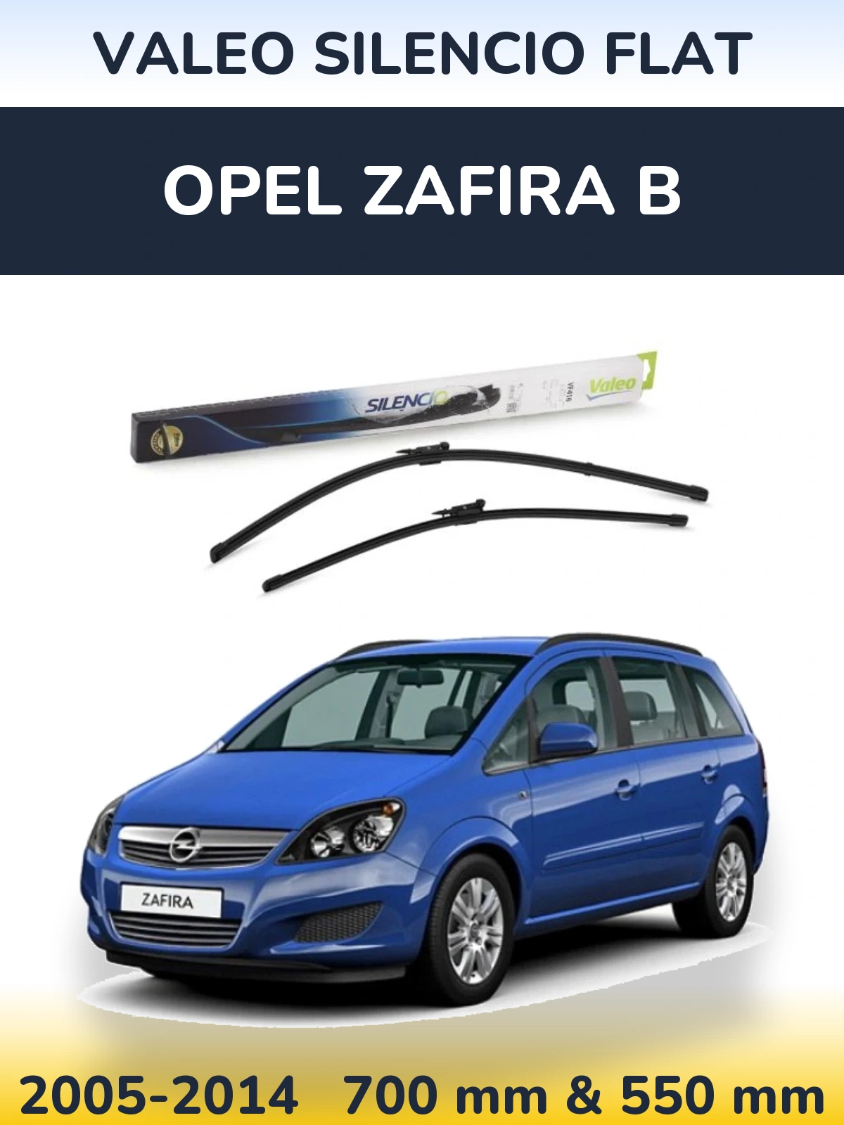 Комплект передних дворников Valeo Silencio Flat 700 & 550 мм для Opel Zafira B 2005-2014