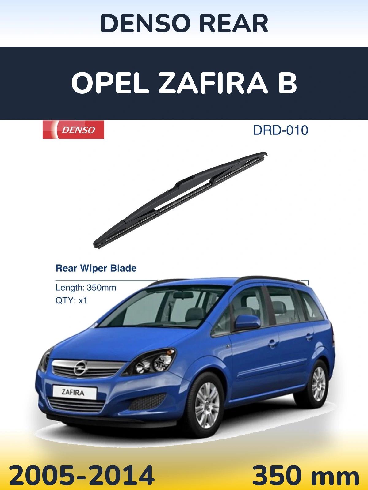 Rear wiper blade Denso Rear 350 mm for Opel Zafira B 2005-2014