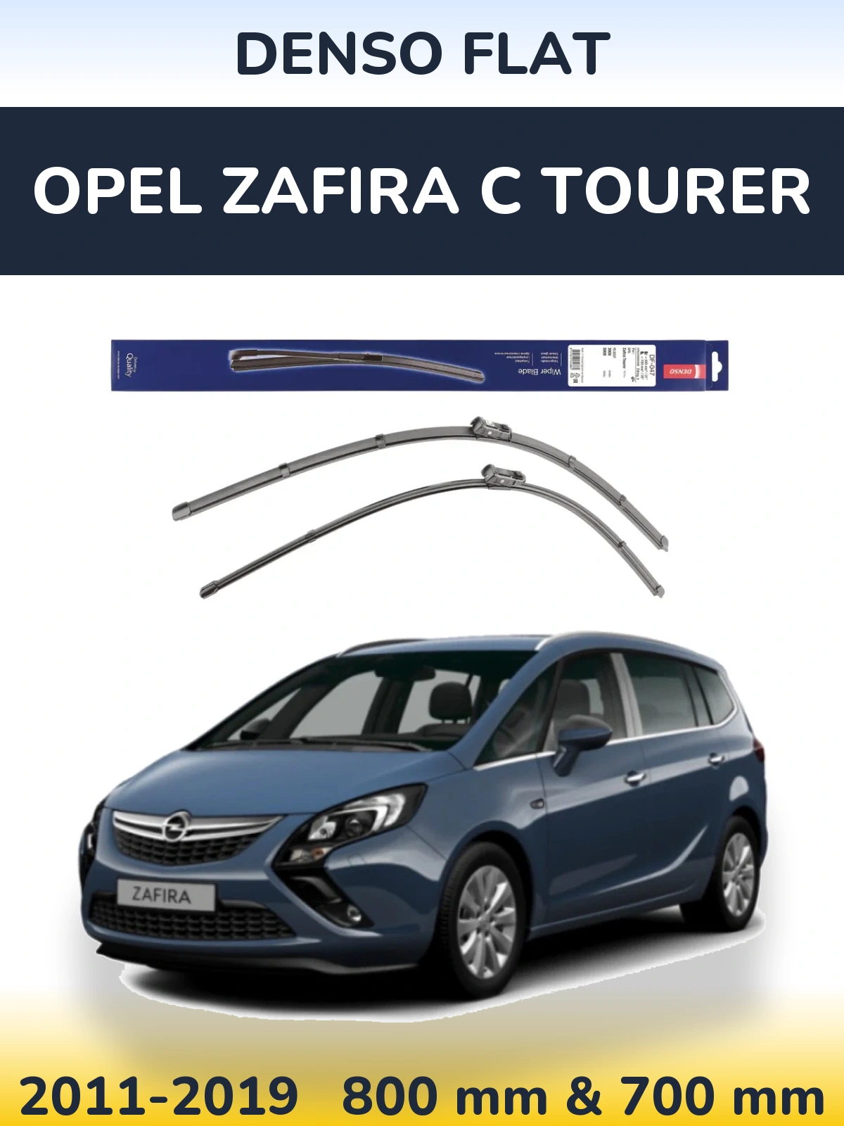 Komplet przednich wycieraczek Denso Flat 800 & 700 mm do Opel Zafira C Tourer 2011-2019
