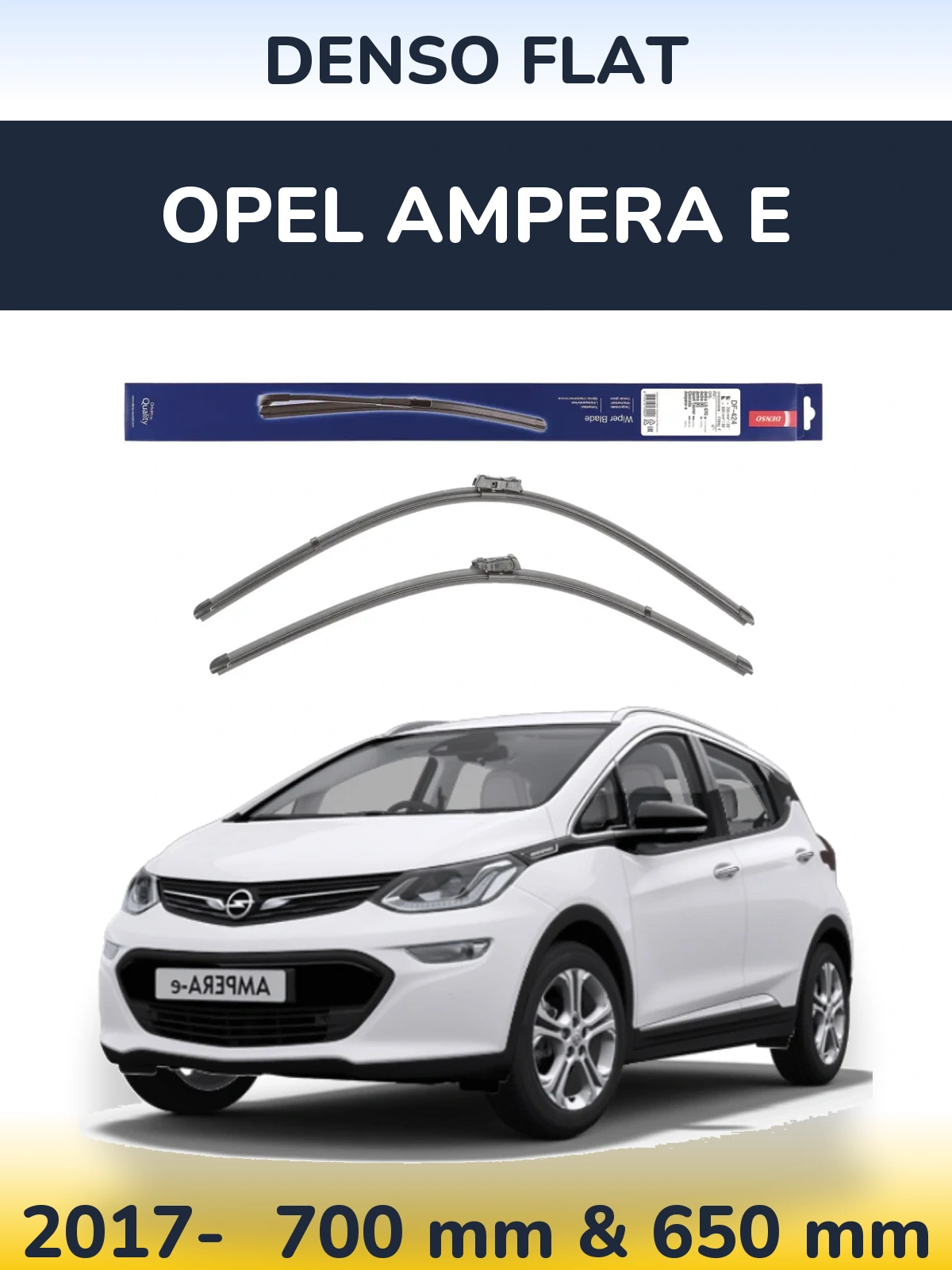 Komplet przednich wycieraczek Denso Flat 700 & 650 mm do Opel Ampera E 2017-2026