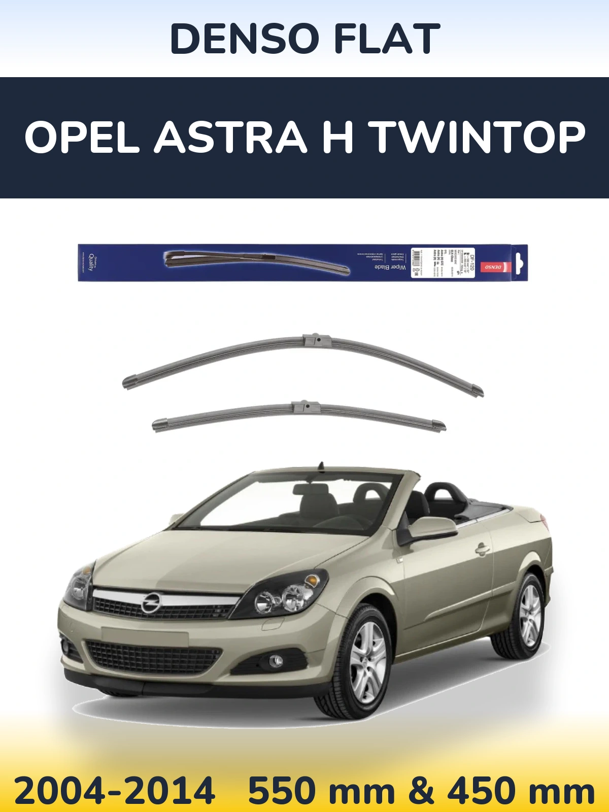Комплект передних дворников Denso Flat 550 & 450 мм для Opel Astra H TwinTop 2004-2014