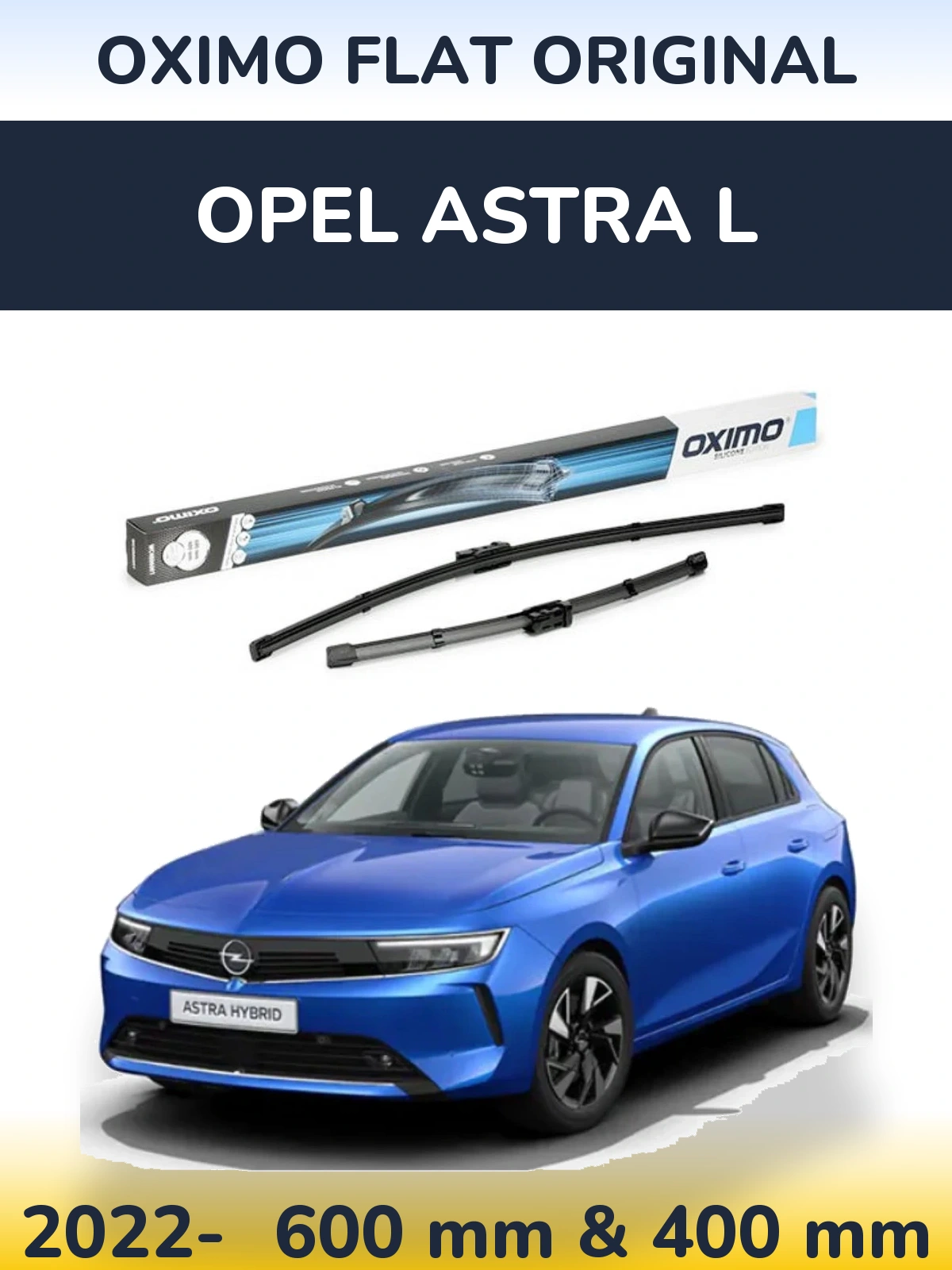 Комплект передних дворников Oximo Flat Original 600 & 400 мм для Opel Astra L 2022-2026