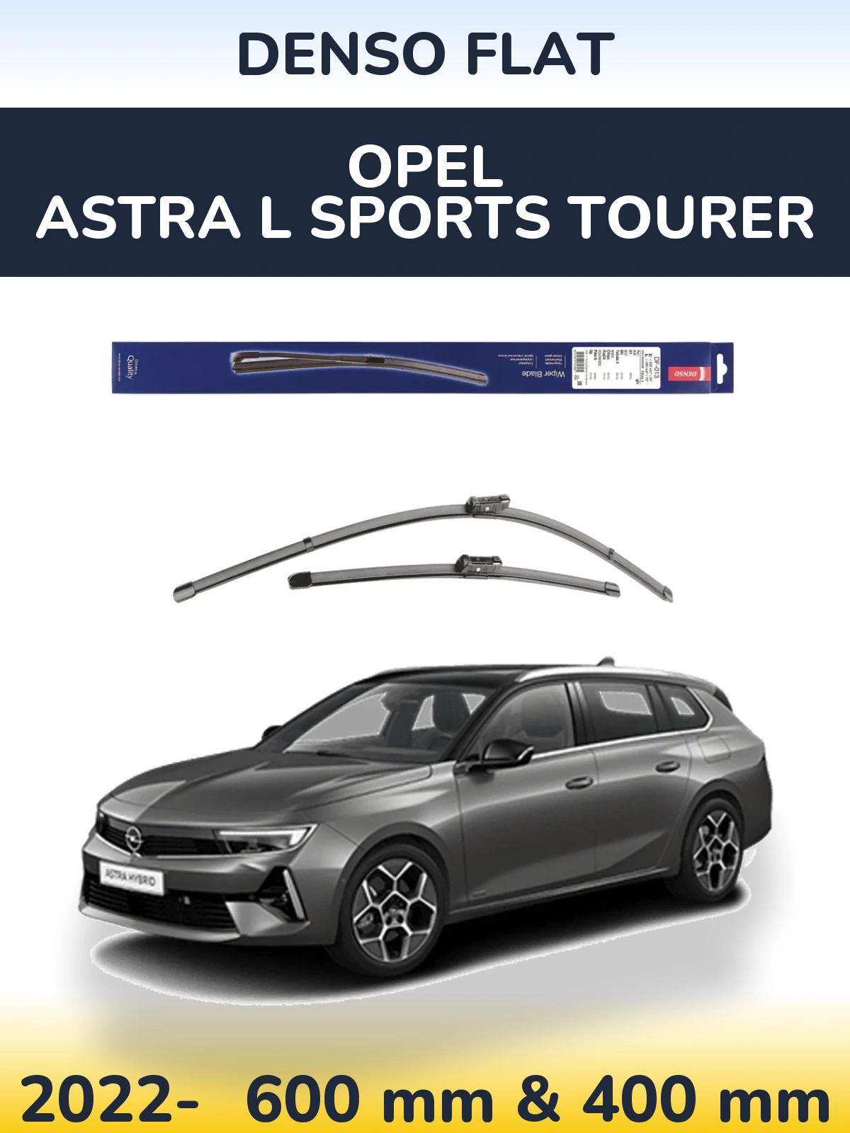 Komplet przednich wycieraczek Denso Flat 600 & 380 mm do Opel Astra L Sports Tourer 2022-2026