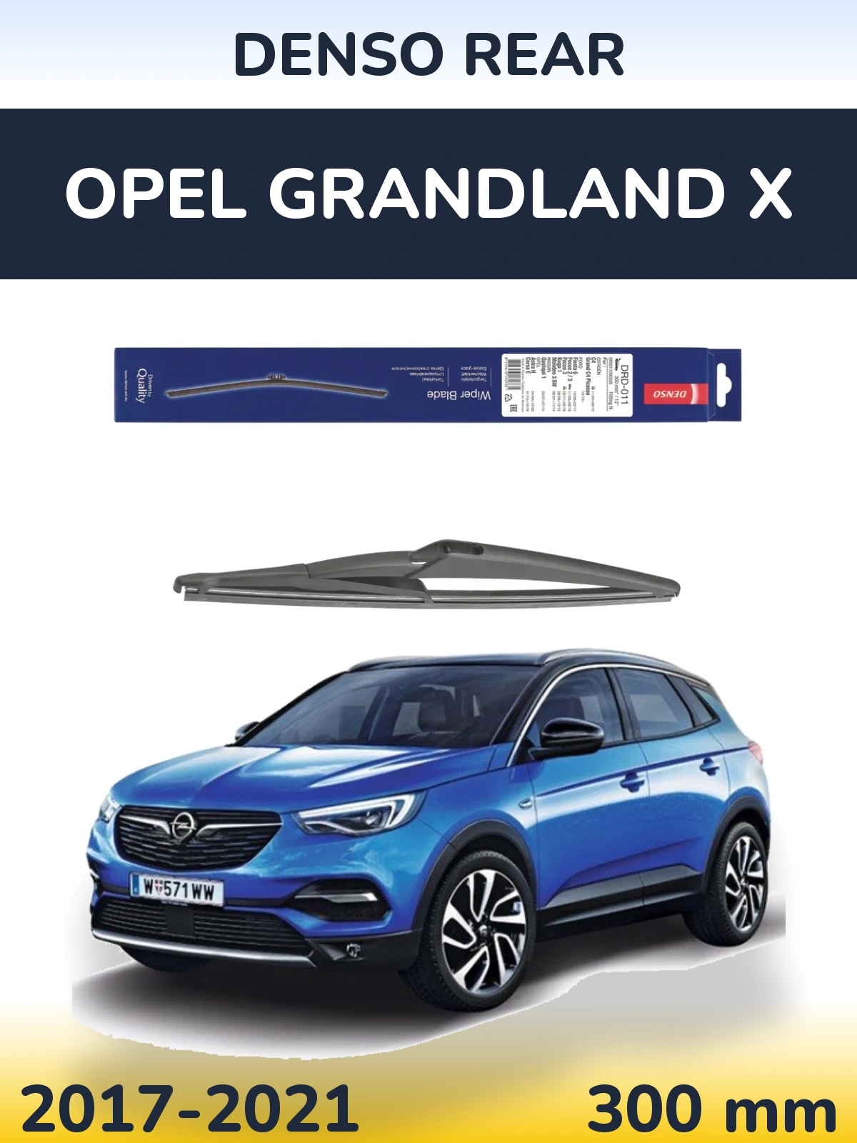 Rear wiper blade Denso Rear 300 mm for Opel Grandland X 2017-2021