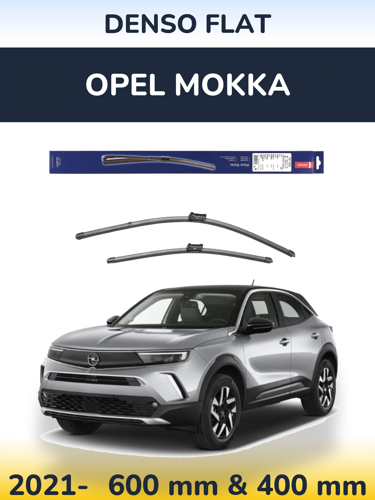 Komplet przednich wycieraczek Denso Flat 600 & 400 mm do Opel Mokka 2021-2026