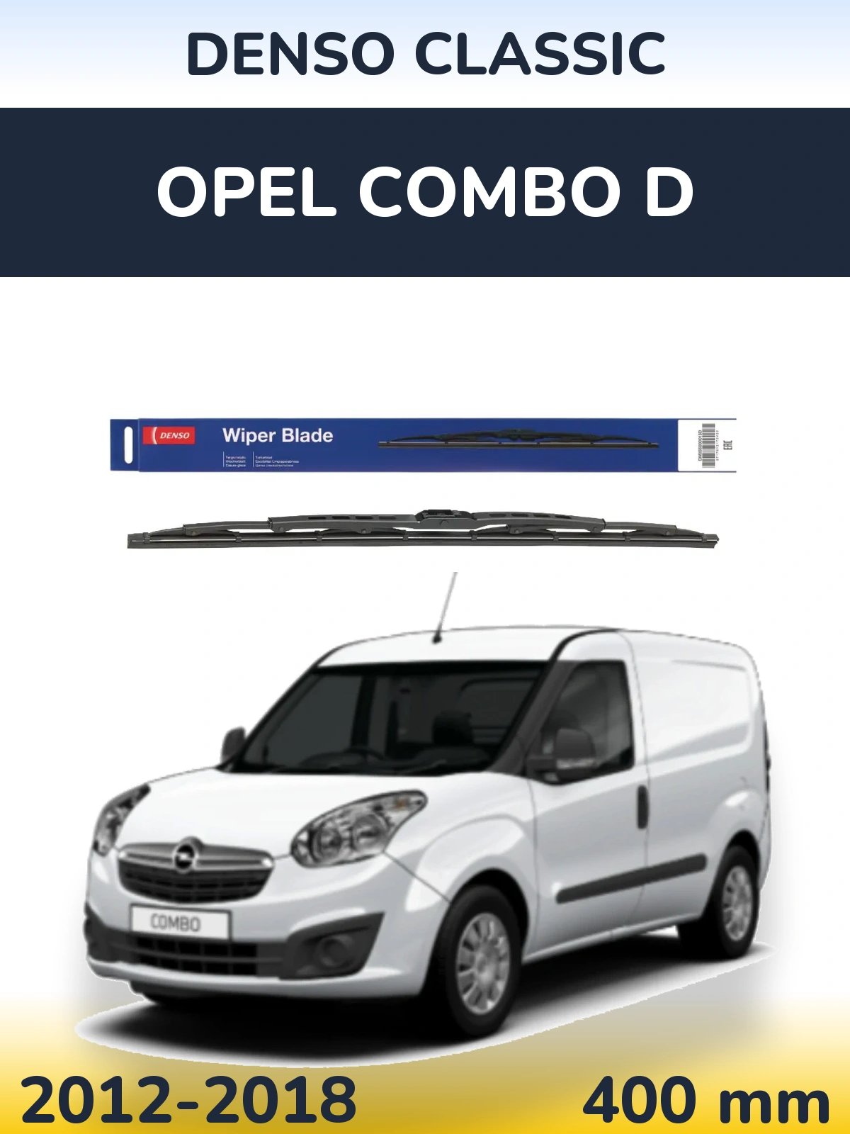 Rear wiper blade Denso Classic 400 mm for Opel Combo D 2012-2018