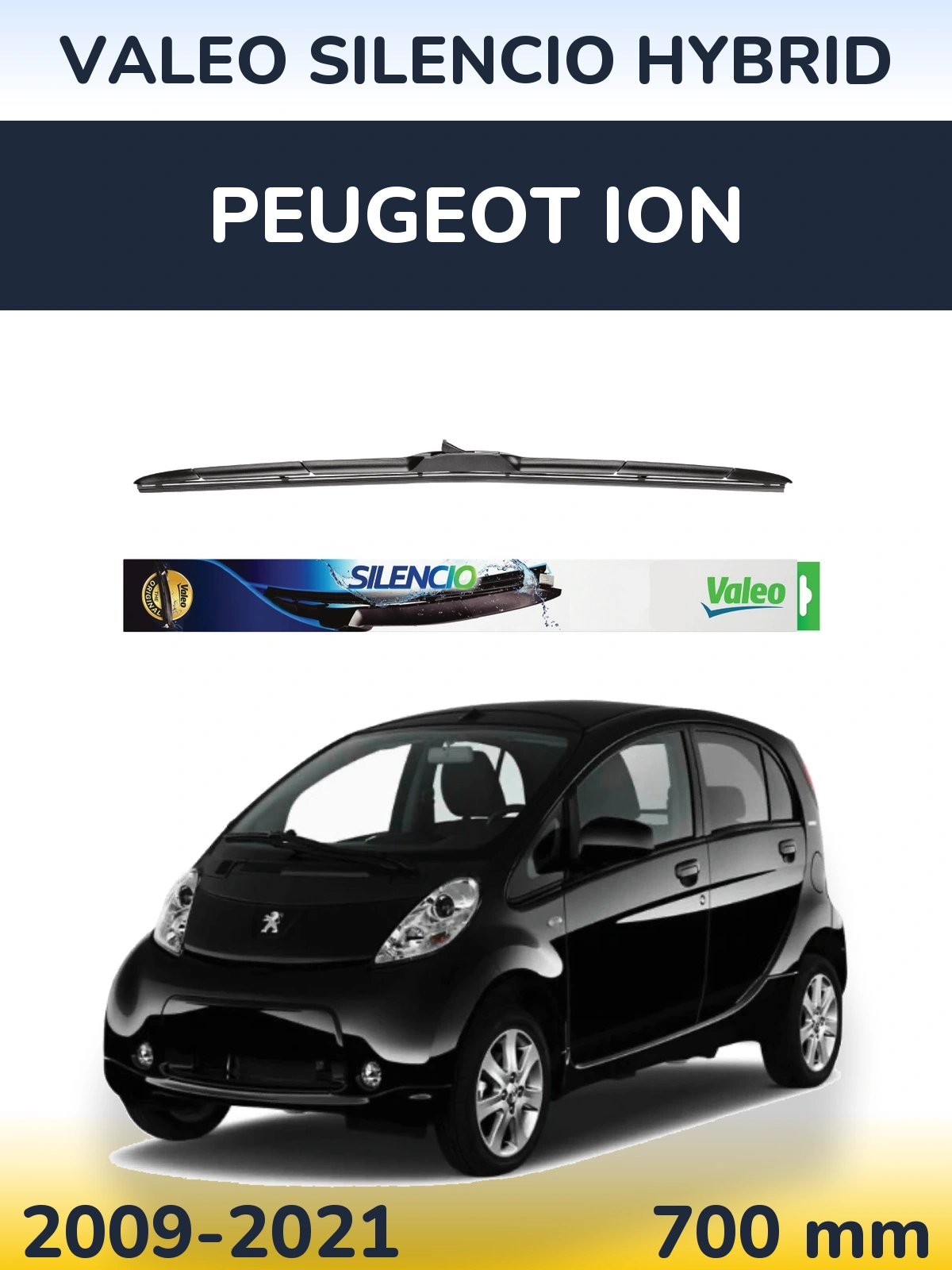 Przednia wycieraczka Valeo Silencio Hybrid 700 mm do Peugeot iOn 2009-2021