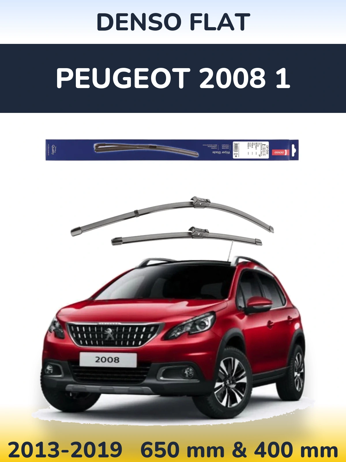 Komplet przednich wycieraczek Denso Flat 650 & 400 mm do Peugeot 2008 1 2013-2019