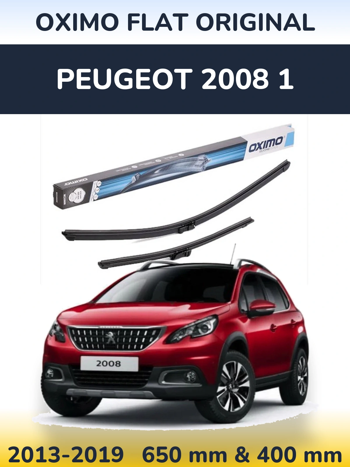 Komplet przednich wycieraczek Oximo Flat Original 650 & 400 mm do Peugeot 2008 1 2013-2019