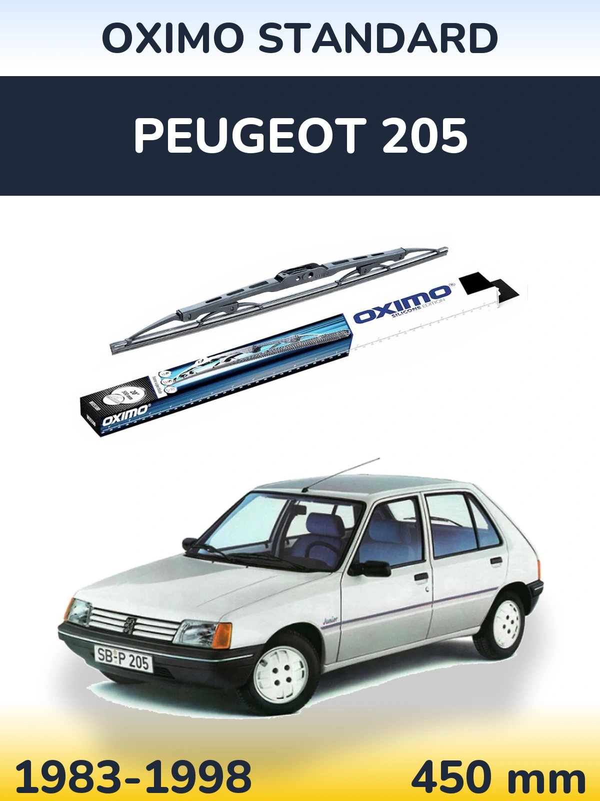 Tylna wycieraczka Oximo Standard 450 mm do Peugeot 205 1983-1998