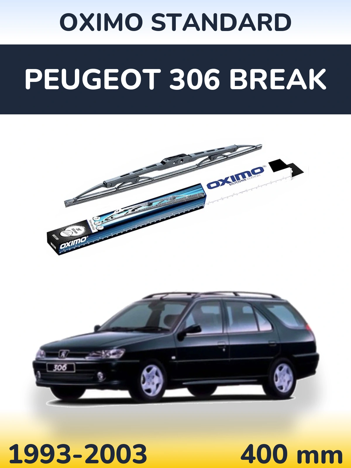 Задний дворник Oximo Standard 400 мм для Peugeot 306 Break 1993-2003