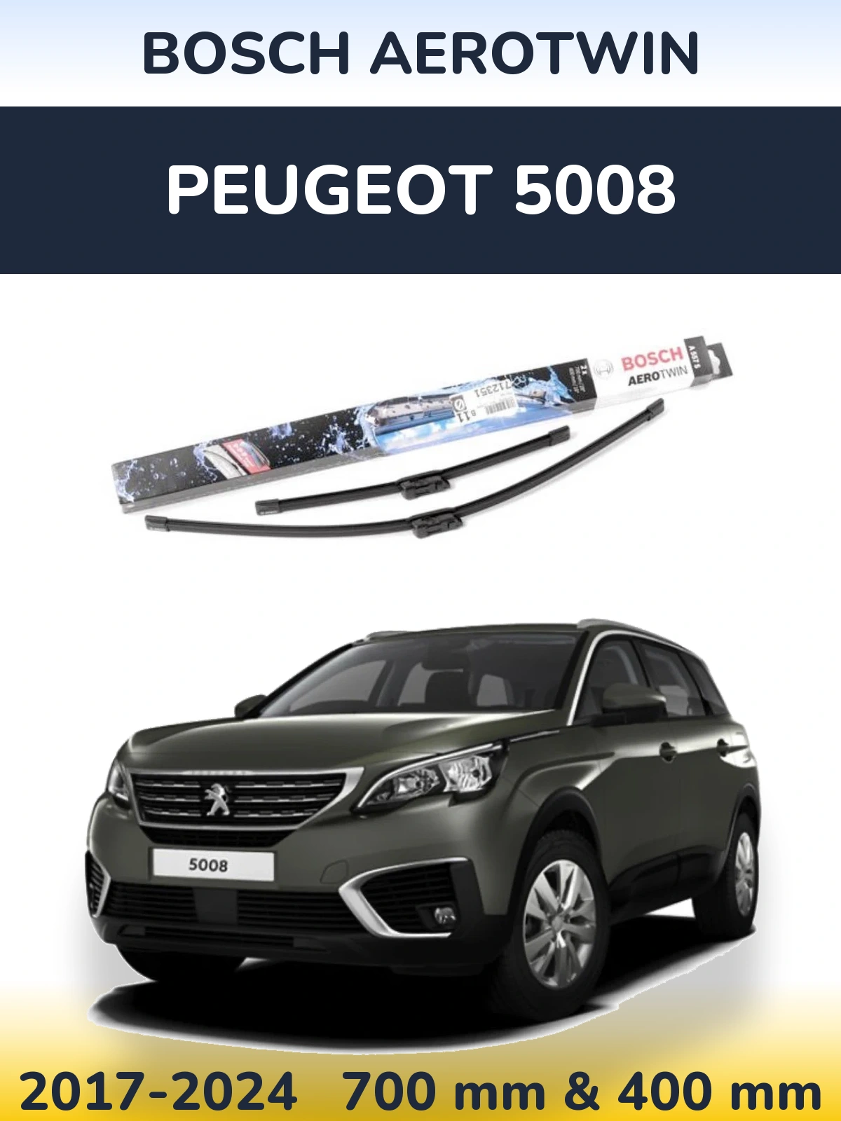 Komplet przednich wycieraczek BOSCH AeroTwin 700 & 400 mm do Peugeot 5008 2017-2024
