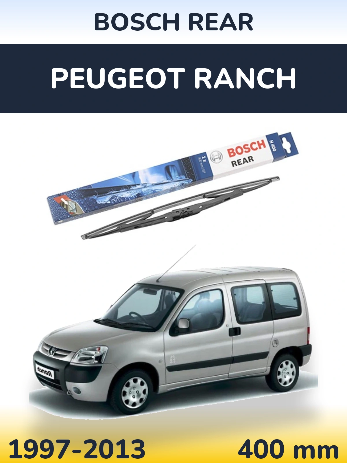 Задний дворник BOSCH Rear 400 мм для Peugeot Ranch 1997-2013