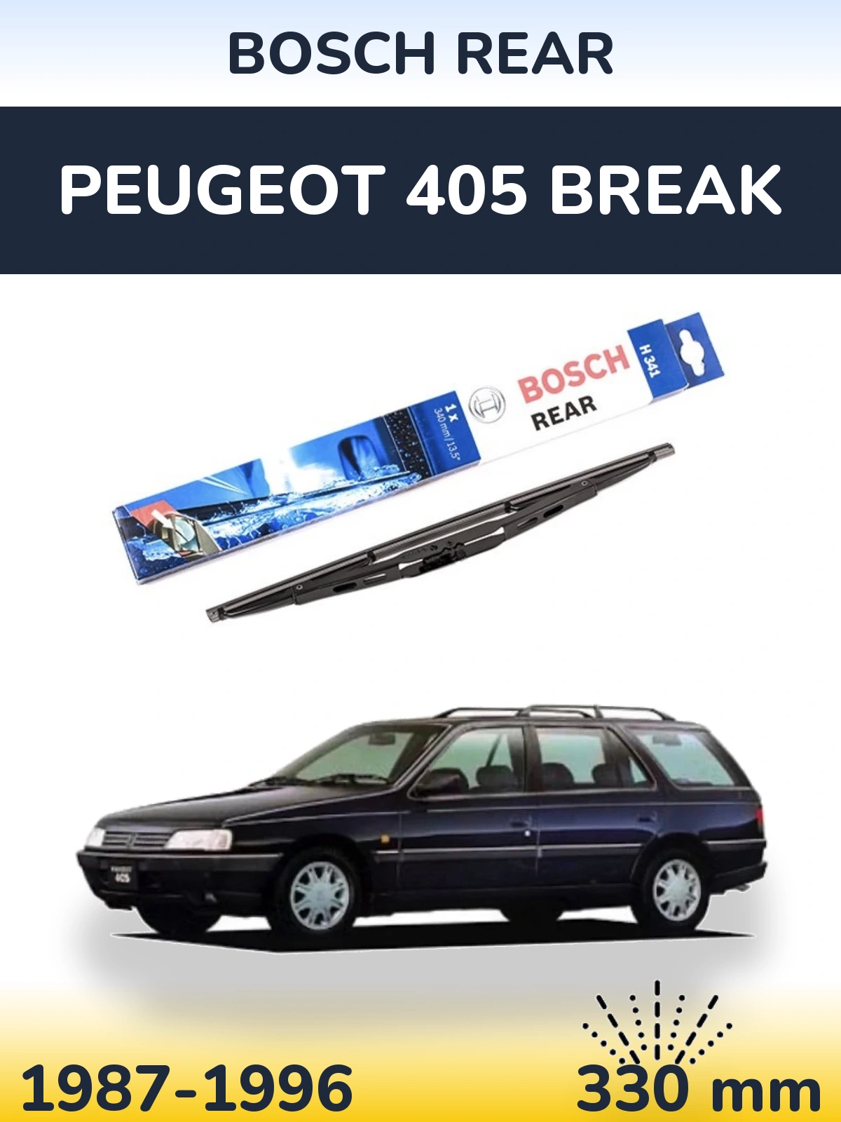 Tylna wycieraczka BOSCH Rear 340 mm do Peugeot 405 Break 1987-1996