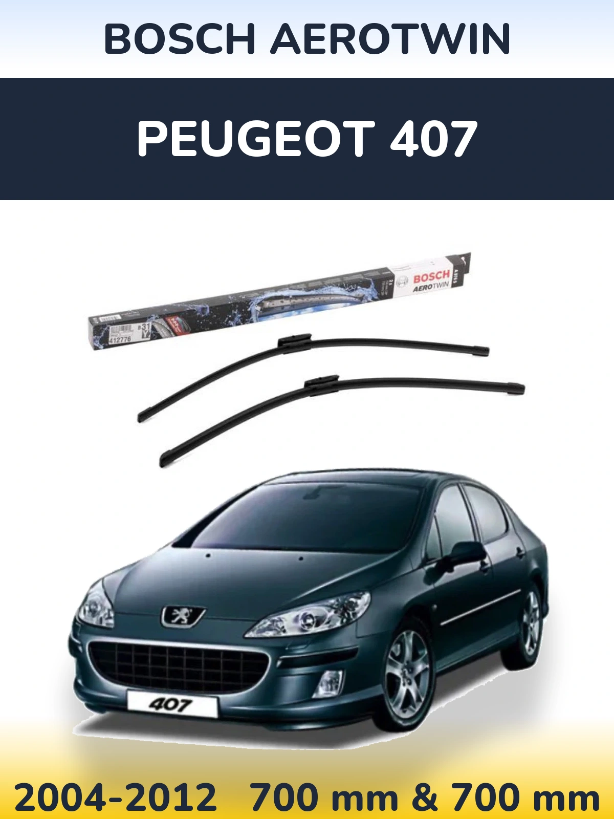 Komplet przednich wycieraczek BOSCH AeroTwin 700 & 700 mm do Peugeot 407 2004-2012
