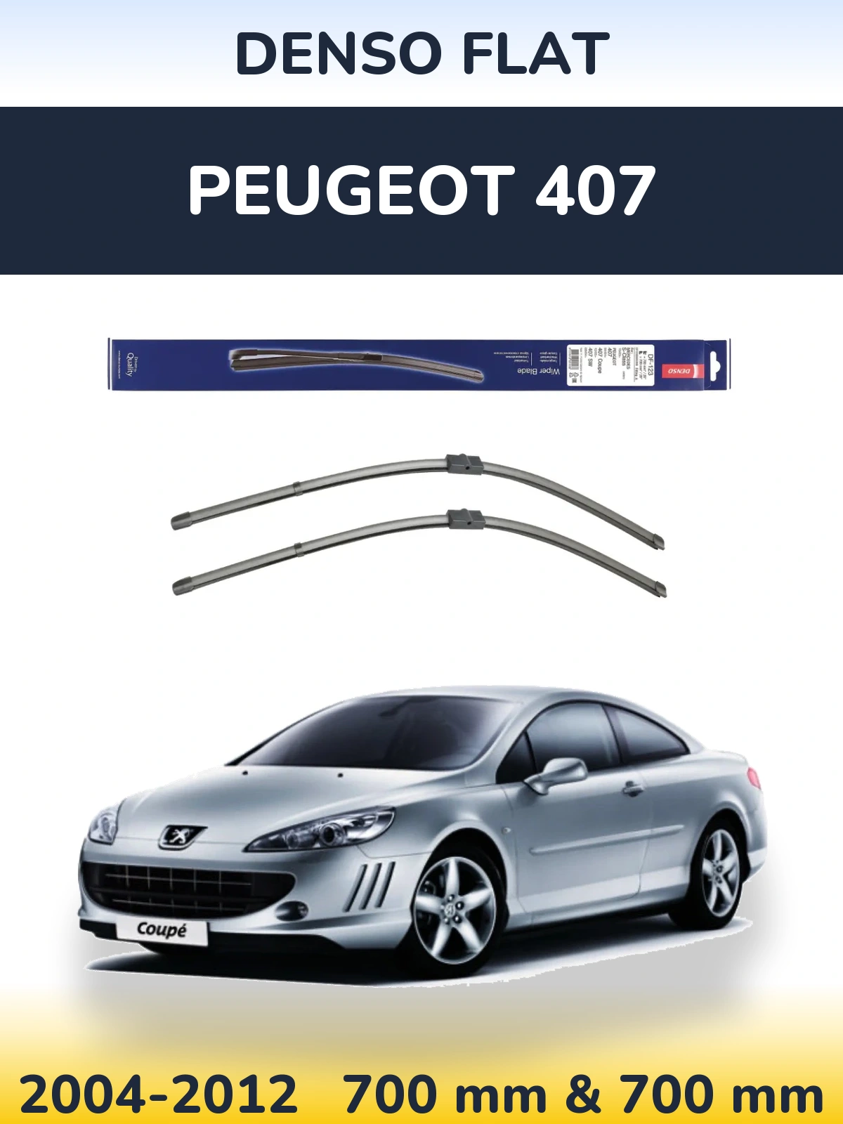 Komplet przednich wycieraczek Denso Flat 700 & 700 mm do Peugeot 407 2004-2012