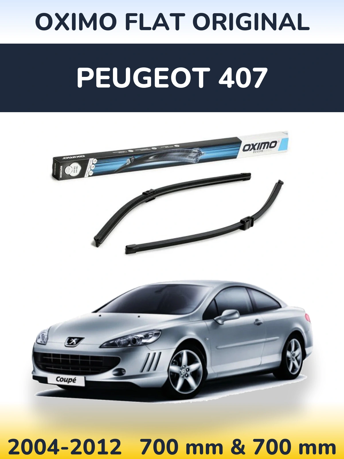 Komplet przednich wycieraczek Oximo Flat Original 700 & 700 mm do Peugeot 407 2004-2012