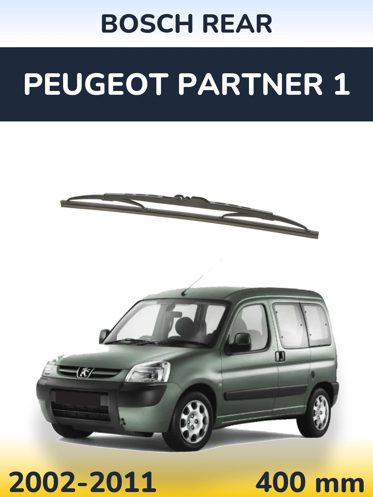 Rear wiper blade BOSCH Rear 400 mm for Peugeot Partner 1 2002-2011