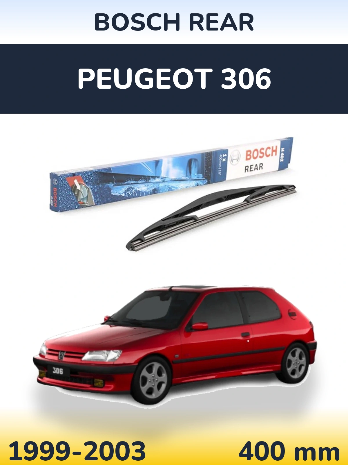 Задний дворник BOSCH Rear 400 мм для Peugeot 306 1999-2003