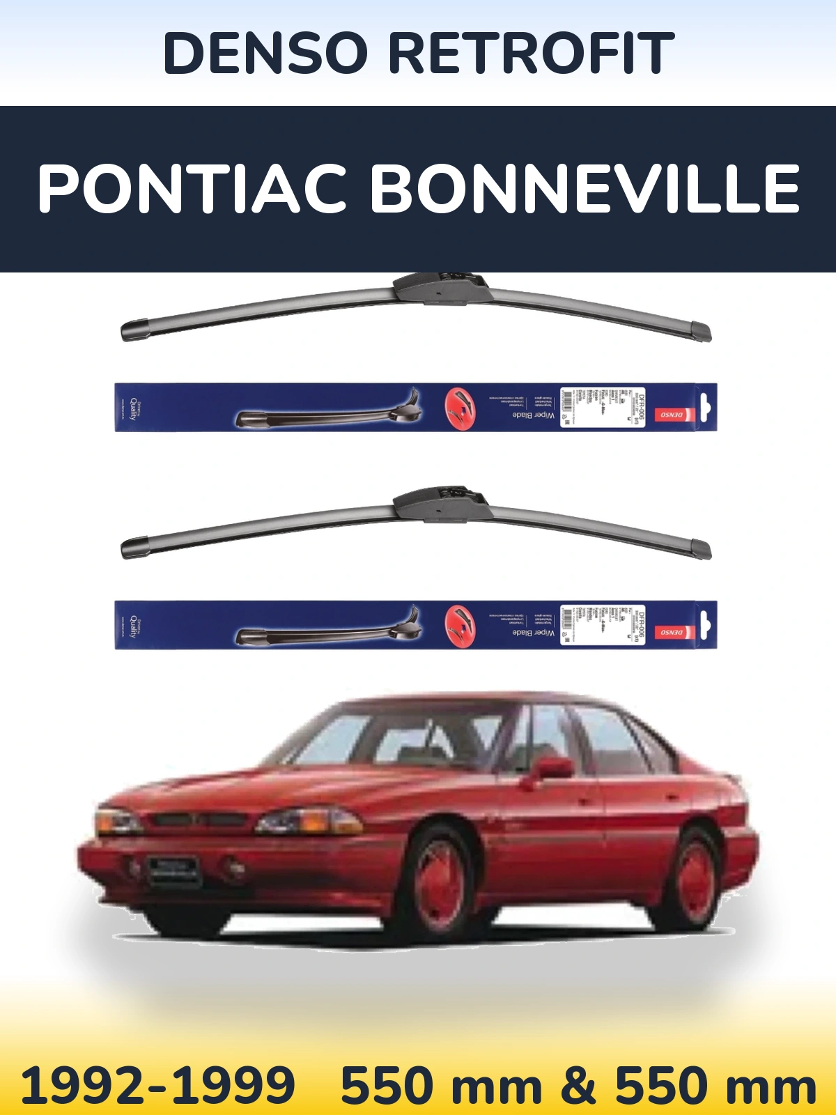 Komplet przednich wycieraczek Denso Retrofit 550 & 550 mm do Pontiac Bonneville 1992-1999