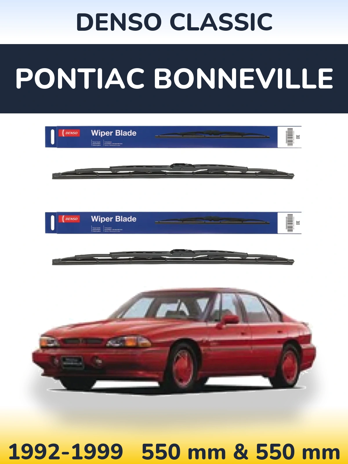 Комплект передних дворников Denso Classic 550 & 550 мм для Pontiac Bonneville 1992-1999