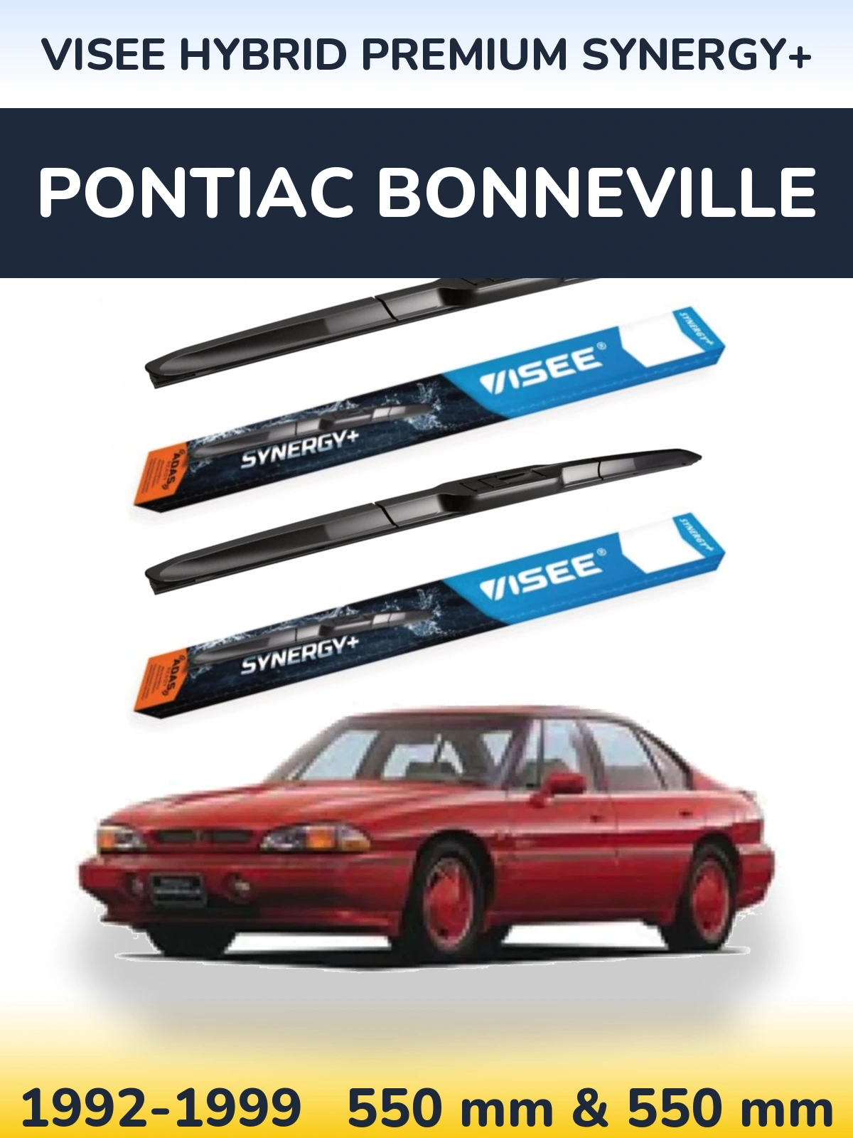 Комплект передних дворников VISEE HYBRID PREMIUM SYNERGY+ 550 & 550 мм для Pontiac Bonneville 1992-1999