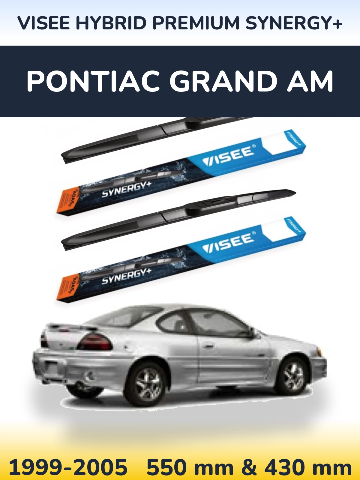 Komplet przednich wycieraczek VISEE HYBRID PREMIUM SYNERGY+ 550 & 430 mm do Pontiac Grand AM 1999-2005