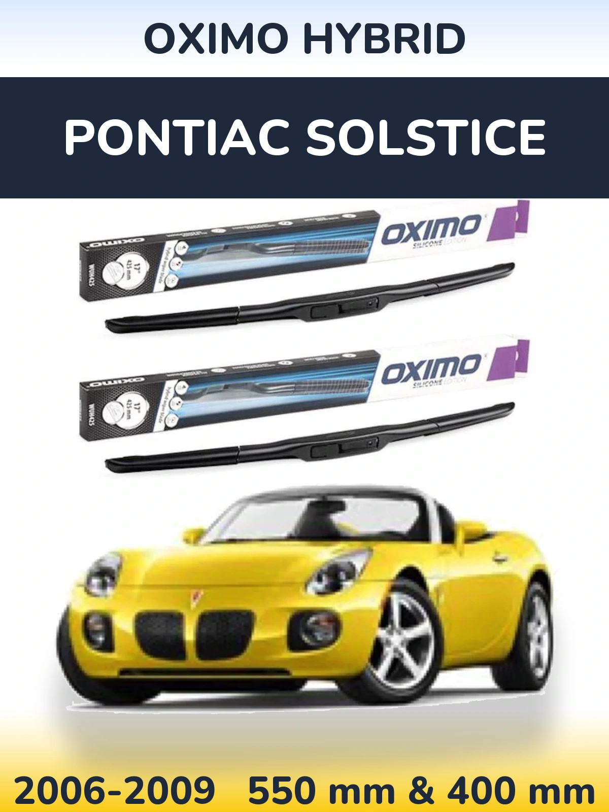 Комплект передних дворников Oximo Hybrid 550 & 400 мм для Pontiac Solstice 2006-2009