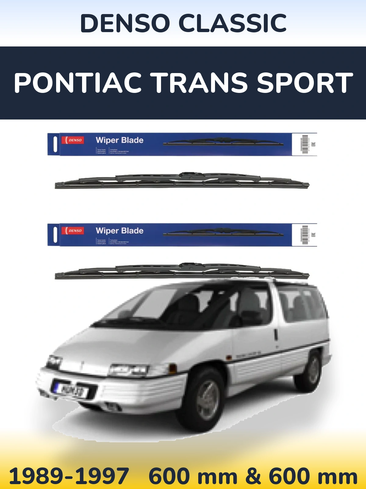 Komplet przednich wycieraczek Denso Classic 600 & 600 mm do Pontiac Trans Sport 1989-1997