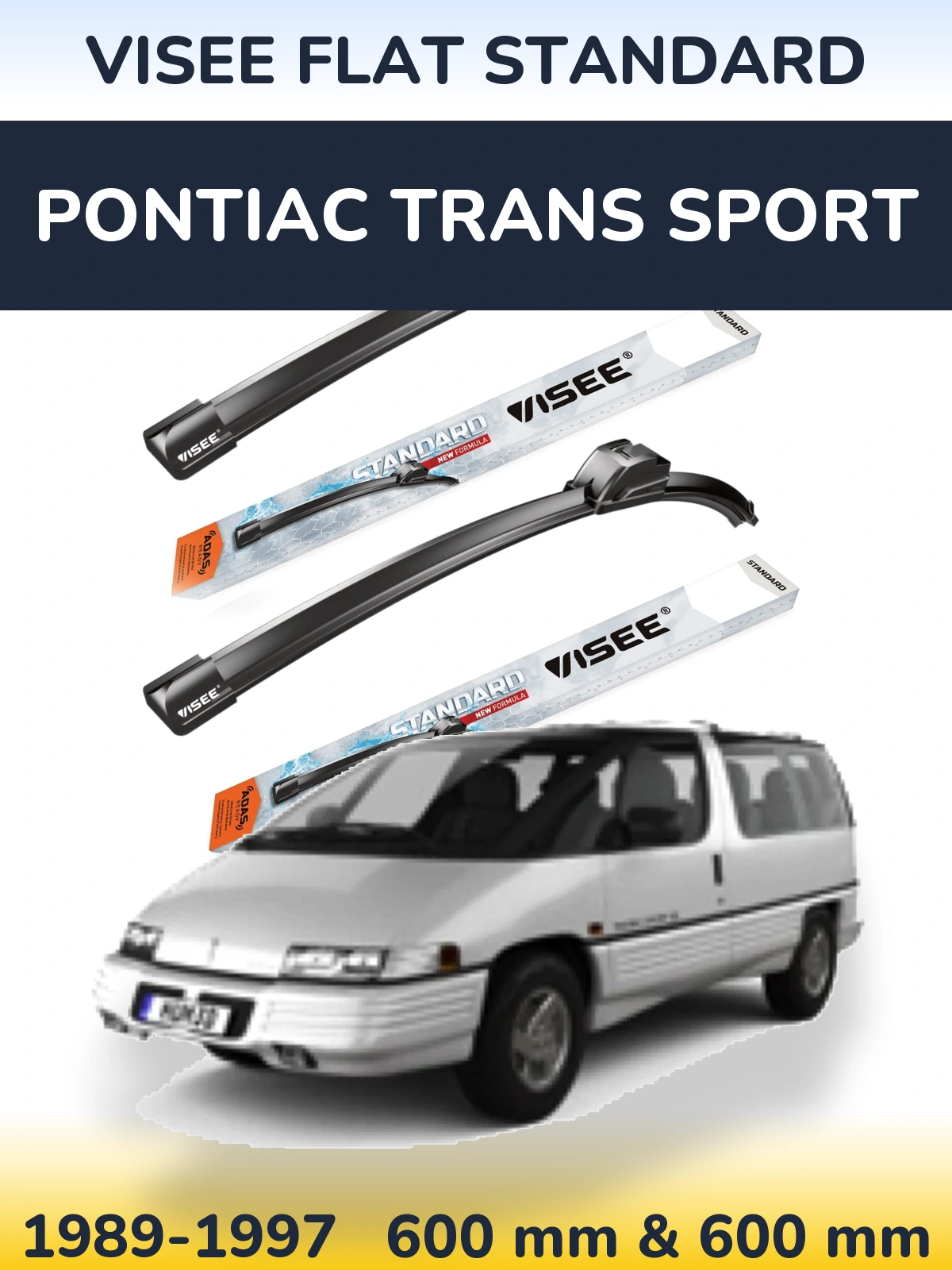 Комплект передніх щіток VISEE FLAT STANDARD 600 & 600 мм для Pontiac Trans Sport 1989-1997