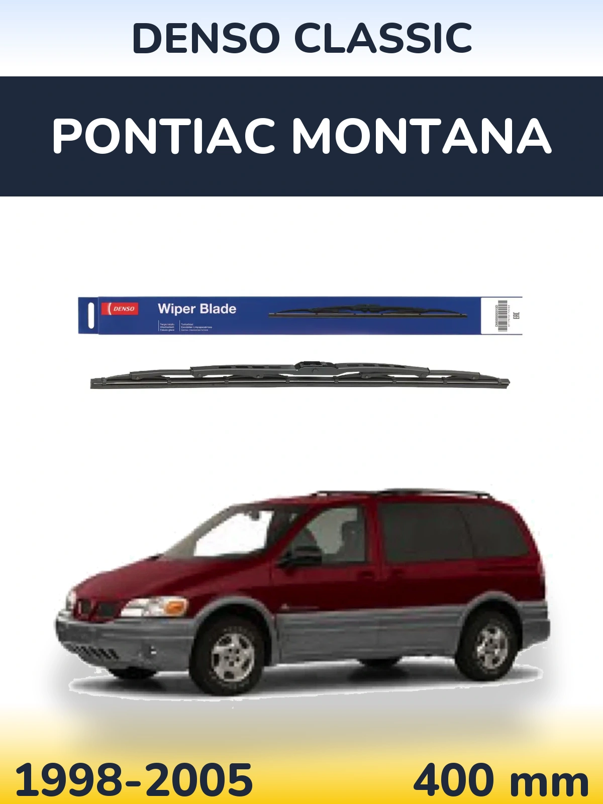 Rear wiper blade Denso Classic 400 mm for Pontiac Montana 1998-2005