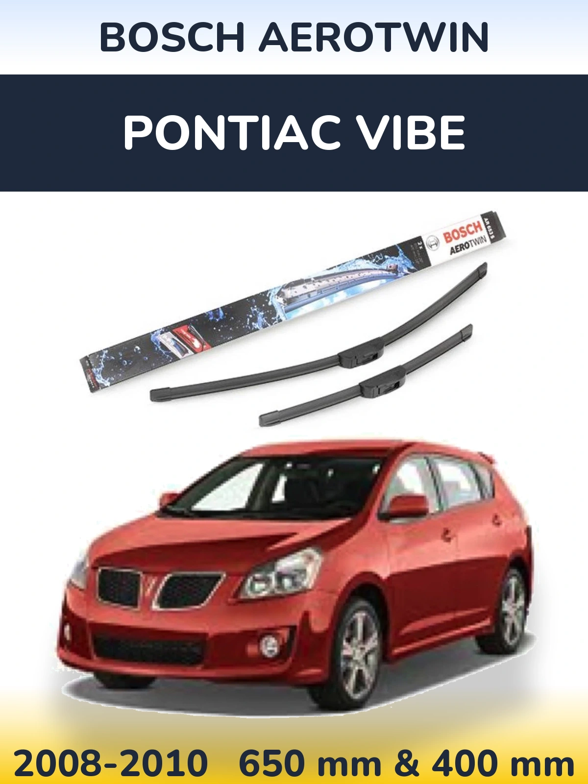 Комплект передніх щіток BOSCH AeroTwin 650 & 400 мм для Pontiac Vibe 2008-2010