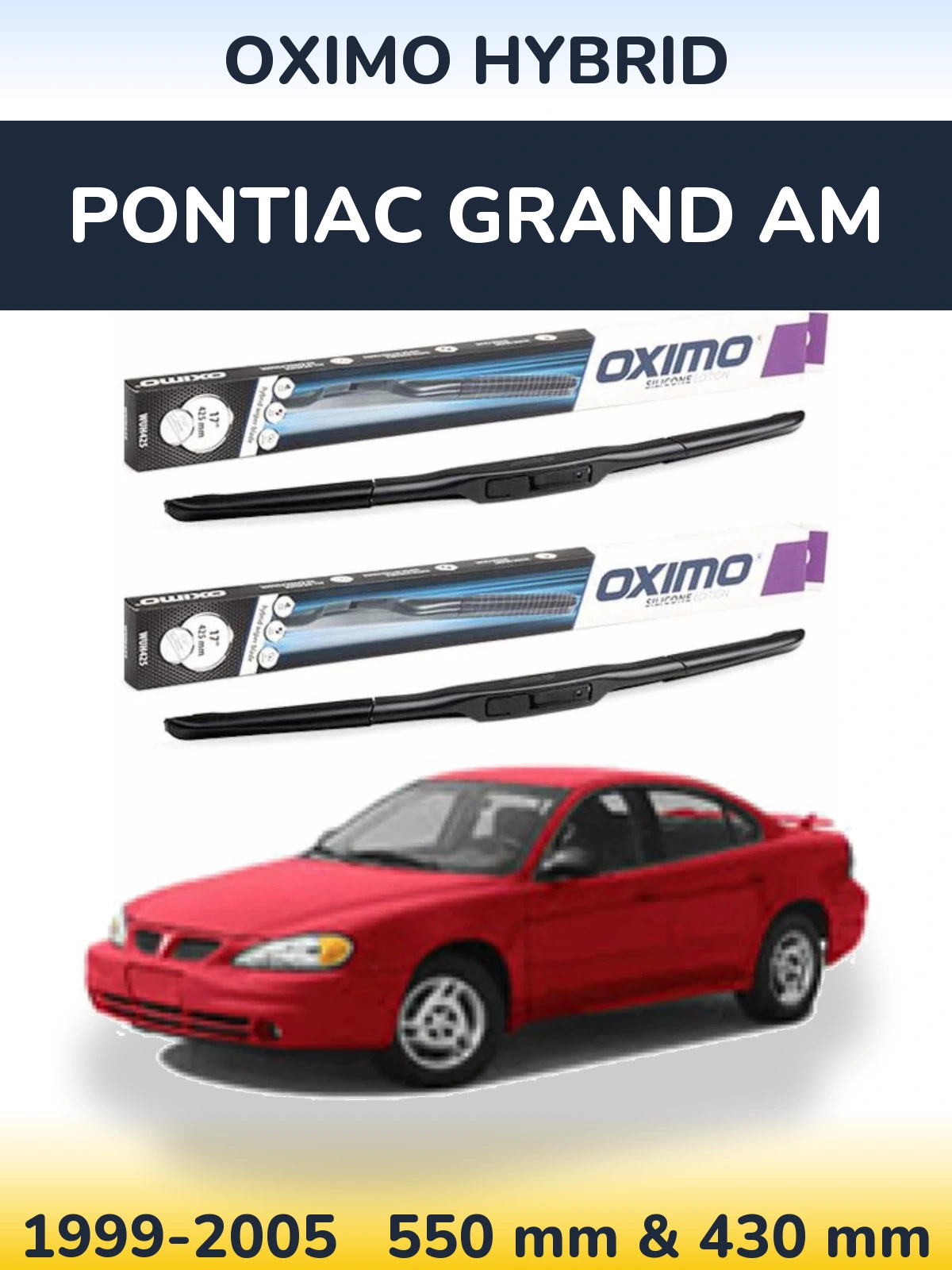 Komplet przednich wycieraczek Oximo Hybrid 550 & 430 mm do Pontiac Grand AM 1999-2005