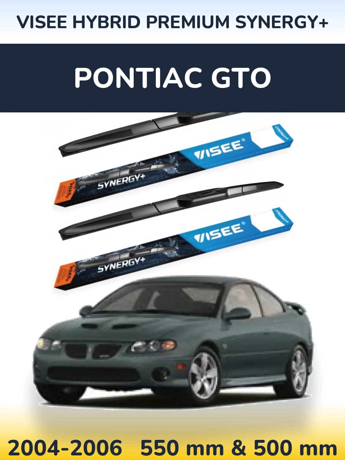 Комплект передних дворников VISEE HYBRID PREMIUM SYNERGY+ 550 & 500 мм для Pontiac GTO 2004-2006
